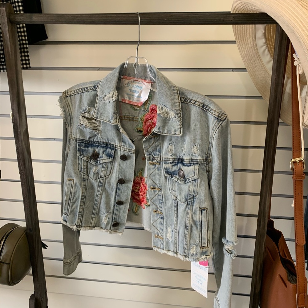 cropped jean jacket